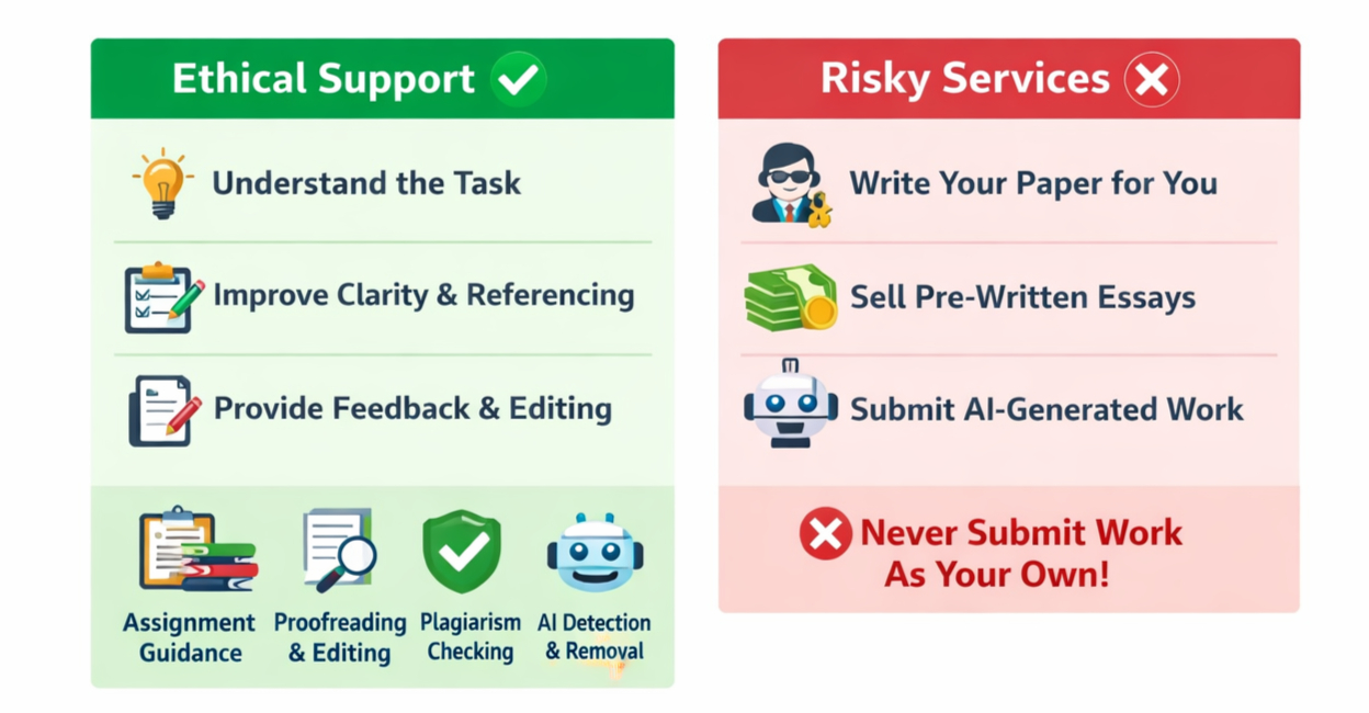Ethical vs risky assignment help comparison